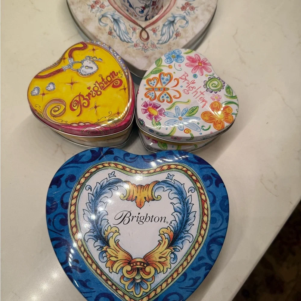 Brighton 8 pc Decorative Tins of Small, Medium & Size Large! Colorful Collectibl